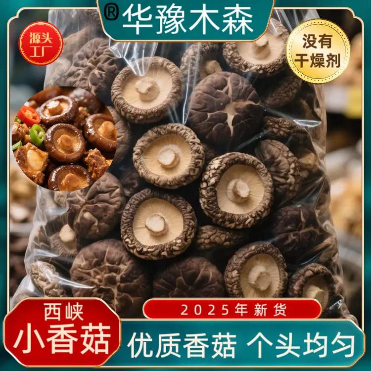 华豫木森西峡优质小香菇剪根无沙无杂金钱菇椴木花菇新货农家特产