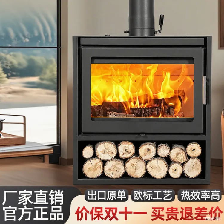 复古欧式真火壁炉燃木柴火取暖炉民宿别墅农村自建房装饰家用铸铁