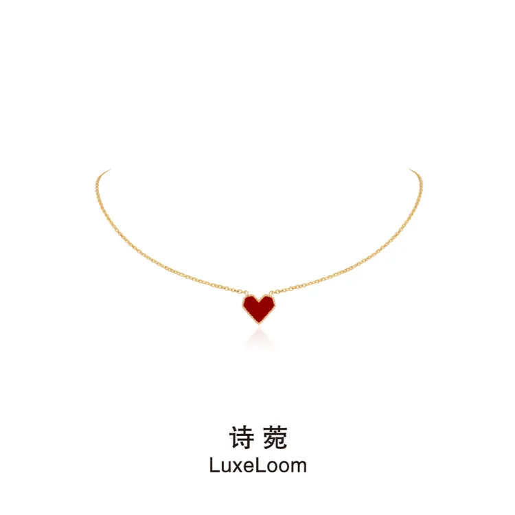 LuxeLoom/诗菀 钛钢亚克力项链 【小红心项链】锁骨链A0005