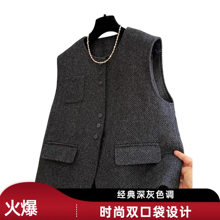 300斤胖MM秋冬大码马甲女慵懒风马夹网红炸街小众休闲百搭ins上衣