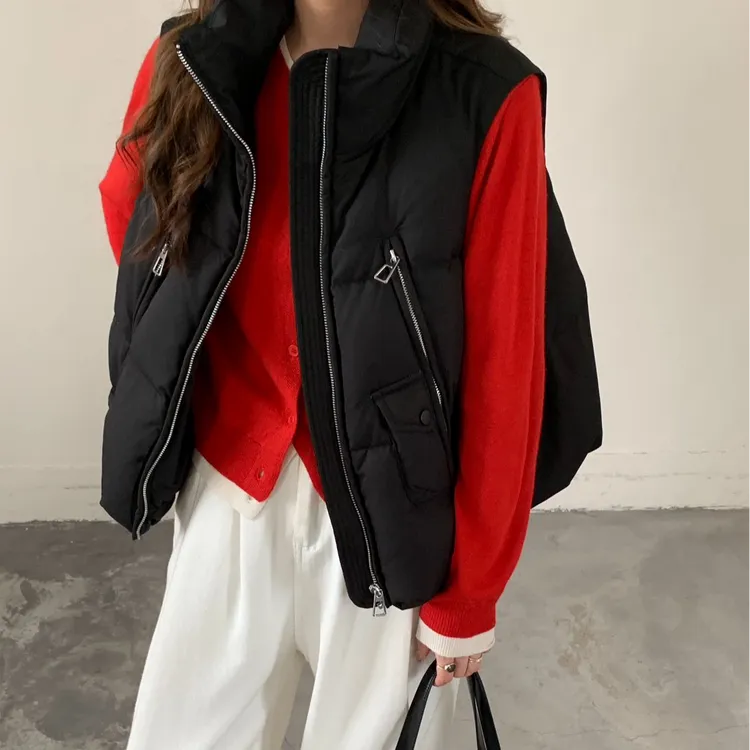 (LU)保真新国标90绒女韩版厚款立领马甲短款ins秋冬外套019