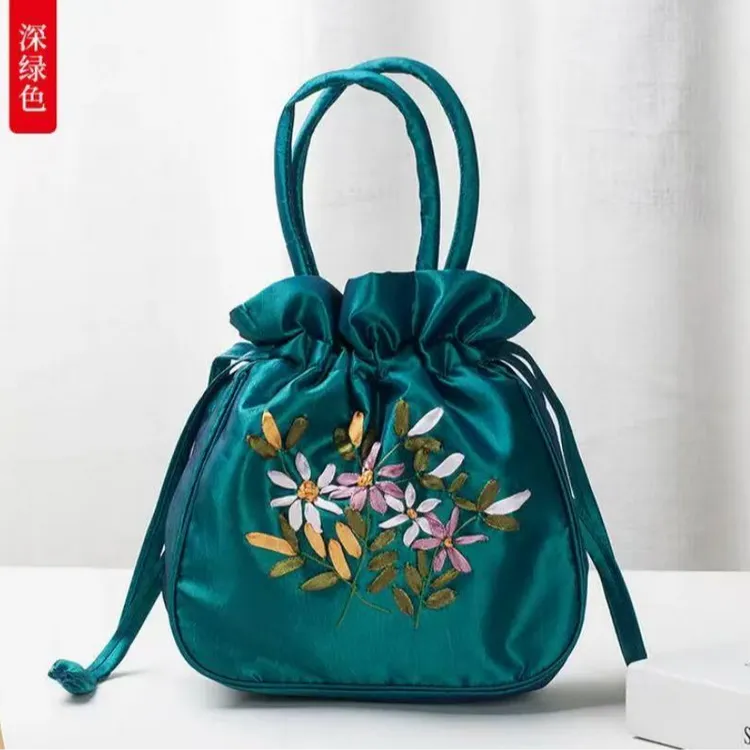 手提包手工绣花小包包民族风手提包小众洋气手拎包小包
