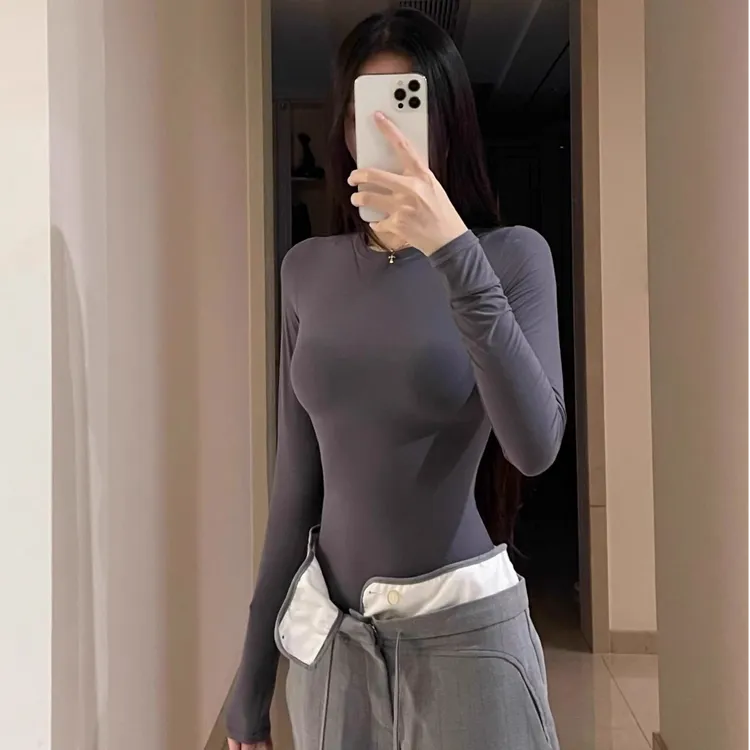 【消烦局长】正确版本~Fits Everybody 磨毛修身显瘦长袖打底衫上衣