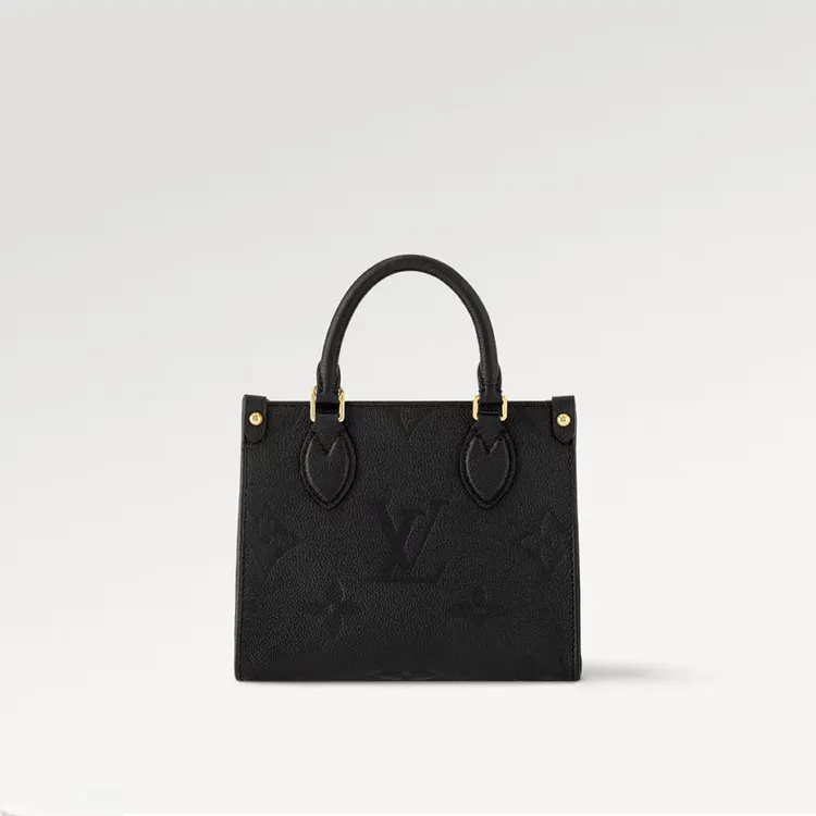 99新 LouisVuitton/路易威登 LV 黑牛皮压纹onthego小号/通