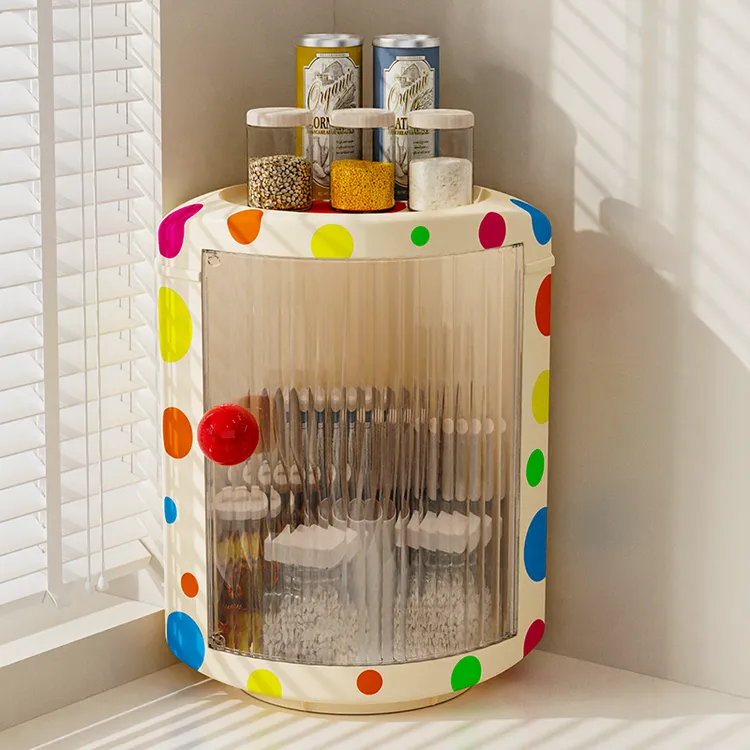 厨房多巴胺调料收纳盒客厅卧室浴室桌面防尘塑料收纳护肤品转角置