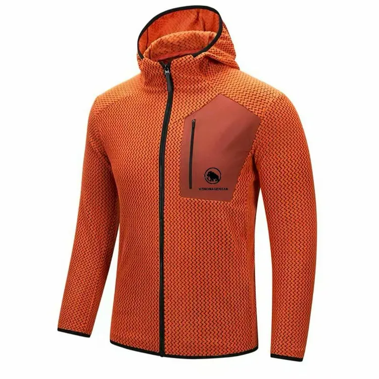 薄款男时尚夹克户外宽松抓绒衣连帽冬季保暖上衣休闲外套