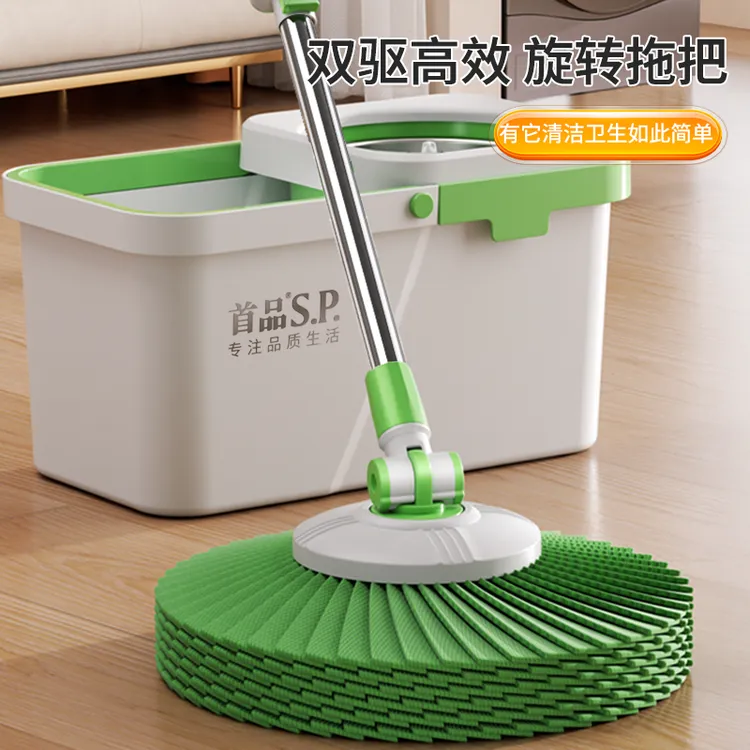 首品旋转拖把2025年加大甩干免手洗拖把家用一拖地净拖把桶