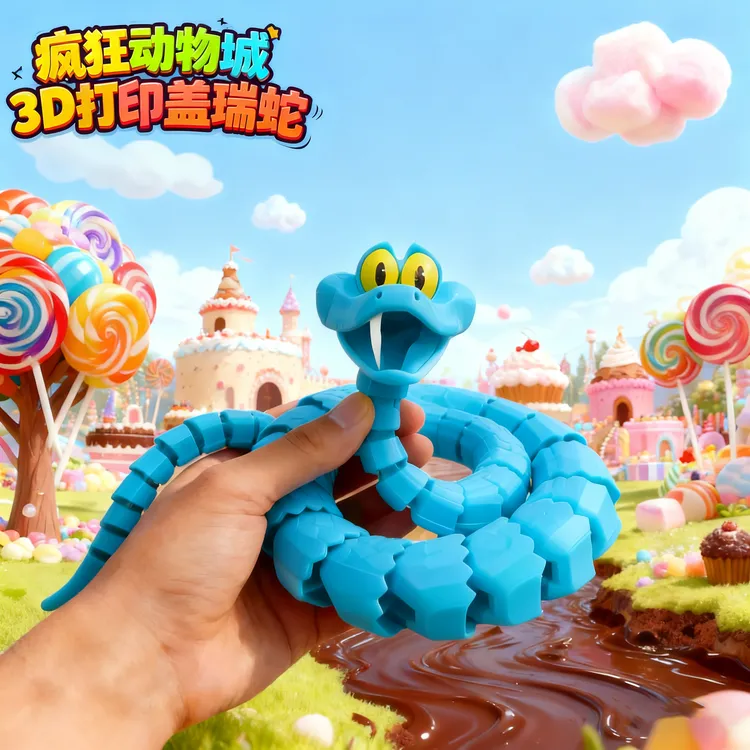 【官方正品】疯狂动物城盖瑞一条蛇打印模型儿童创意手办圣诞礼物