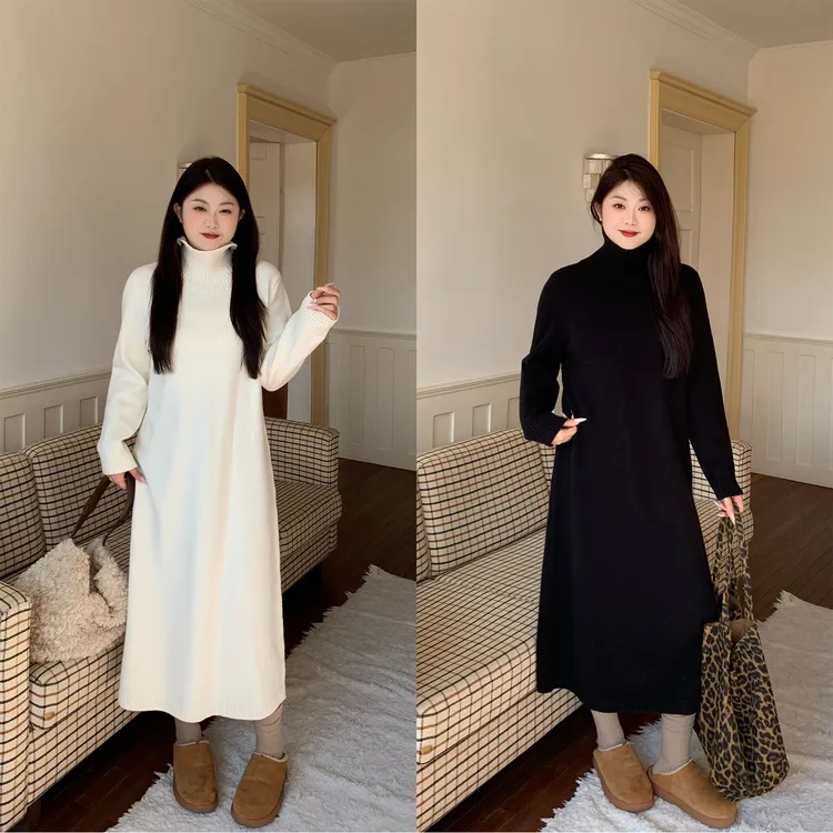 裂渡宣宣【年糕糯米裙】毛织百搭休闲裙女冬时尚显瘦连衣裙ZY511R52