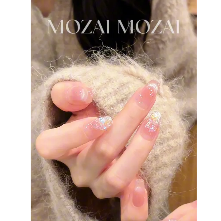 茉哉现货皮皮【紫韵霞光】纯手工定制美甲拆卸穿戴甲A4504