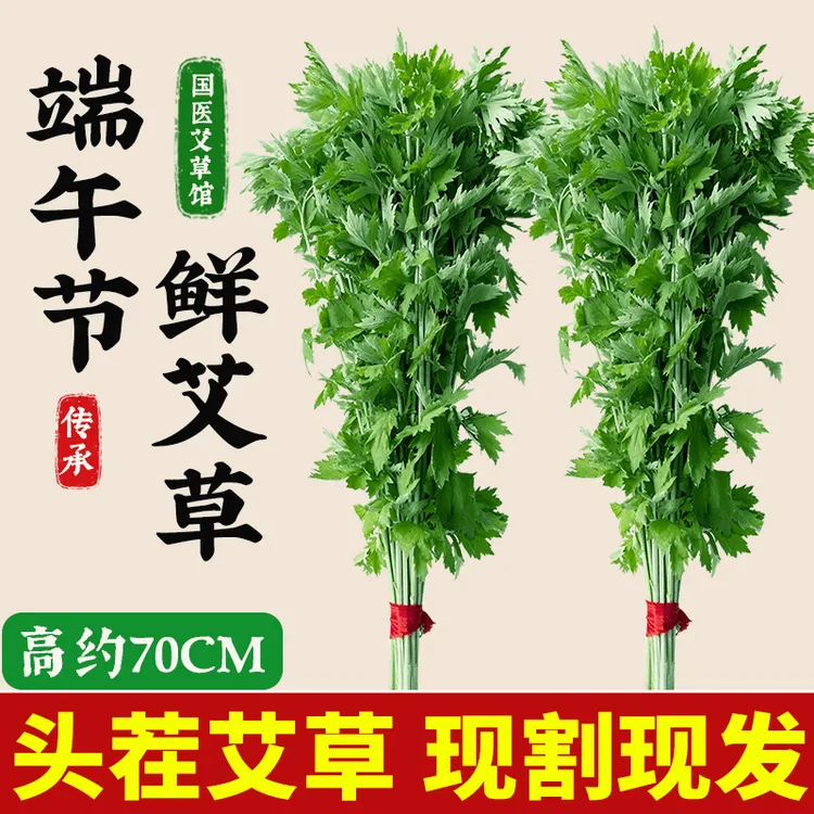 新鲜艾草挂门窗端午节整颗艾草花束干艾叶挂饰泡脚包月子洗头泡澡