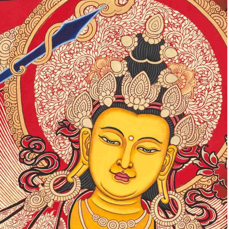 热贡精品唐卡【文殊菩萨】一明唐卡纯手绘作品