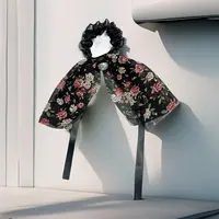 丝巾碎花发带女绑发头绳新款发饰飘带夏季蝴蝶结猪大肠发圈2133