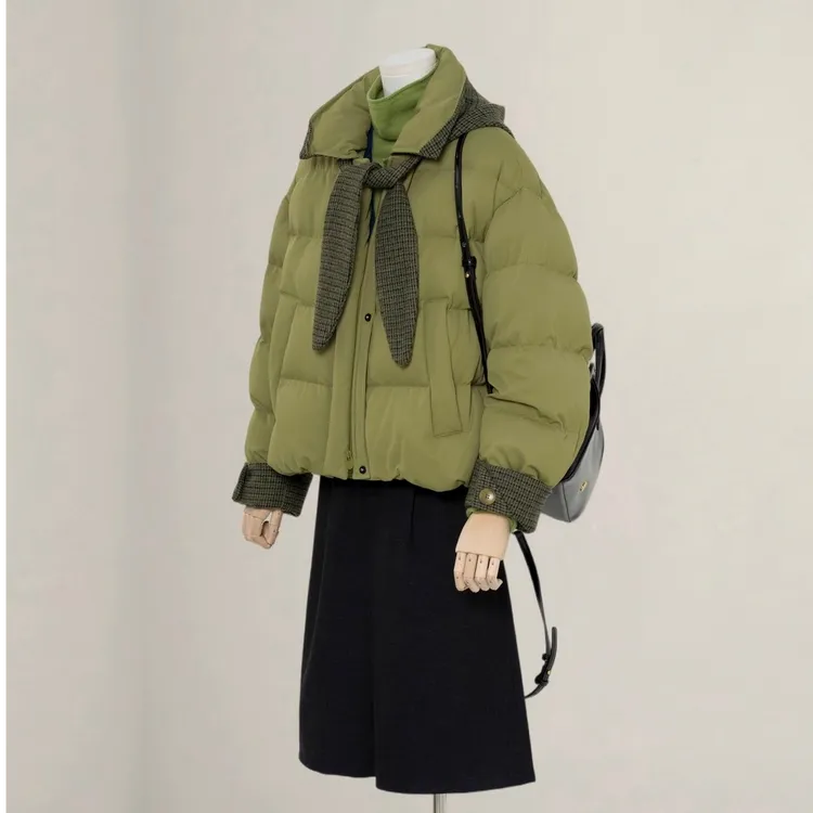 C3808#韩系巨好看连帽棉服女2025冬新款宽松加厚巨好看短款外套