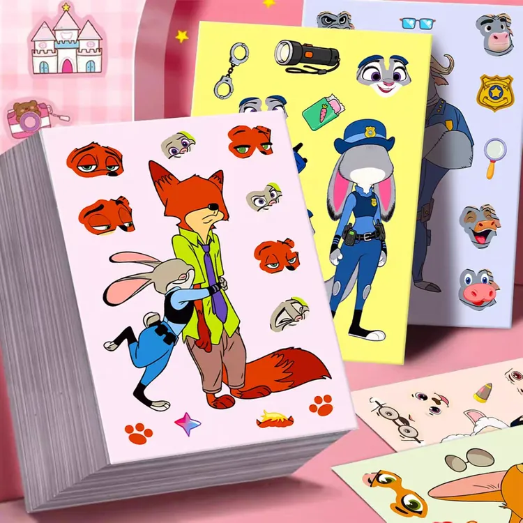 兔子警官尼克周边儿童早教益智玩具贴画装饰疯狂动物城2换装贴纸