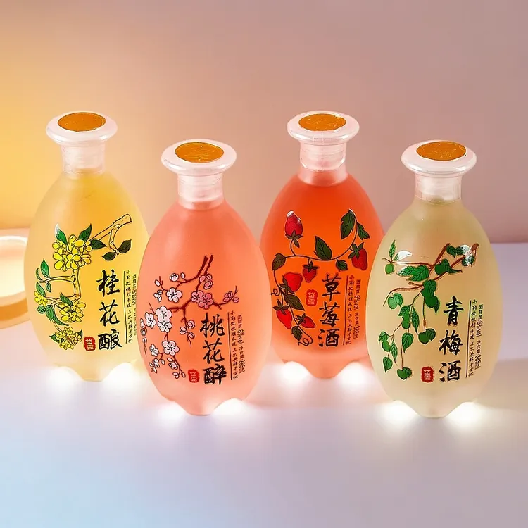 果酒桃花酒桂花酒草莓酒青梅酒高颜值甜果酒