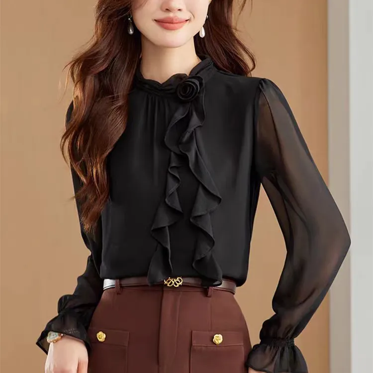衬衫2025春季新款轻奢气质名媛高端长袖设计感洋气上衣女士