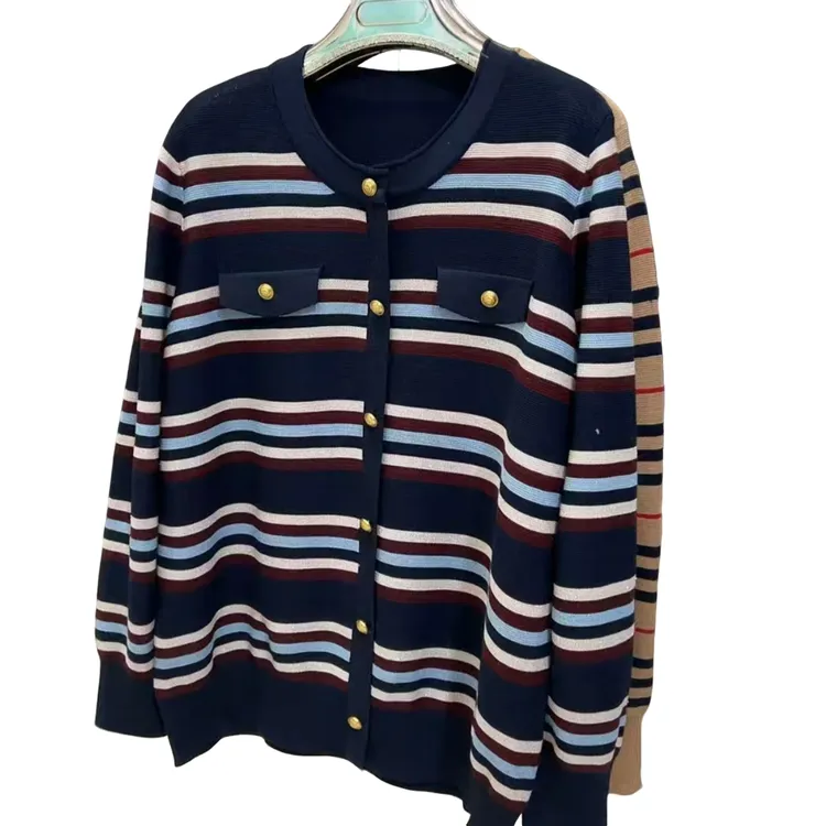 7732圆领撞色针织香风显瘦时尚上衣