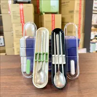 【田叔专属】ANBOX-纯钛餐具便携收纳盒家用宿舍筷子勺子套装