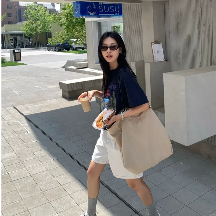 2025夏季新款圆领短袖印花T恤女慵懒风宽松休闲百搭上衣