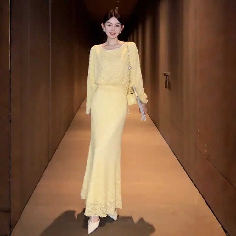 法式气质清冷贵气感穿搭秋季名媛高级重要场合上衣半身裙两件套