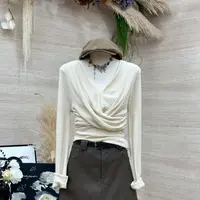 【赴约chic】高级感交叉设计师长袖T恤-932