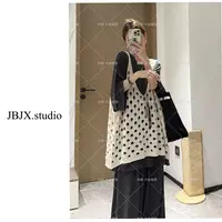 JBJX【慵懒随性 镂空马甲针织背心】百搭时尚宽松复古夏季设计感