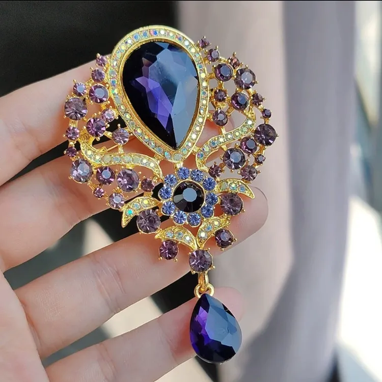 合金胸针 012紫色巴洛克胸花·胸针饰品