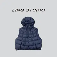 LING/STUDIO『云端邂逅』90白鸭绒时尚休闲韩版连帽羽绒马甲5091677