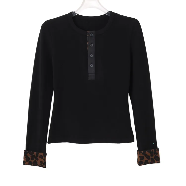 【AS豹纹衫】25新定制双面磨毛弹力豹纹小衫AS25QCS04649