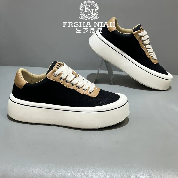 法莎尼亚轻奢男鞋舒适耐磨防滑松糕软底板鞋时尚增高韩版休闲潮鞋