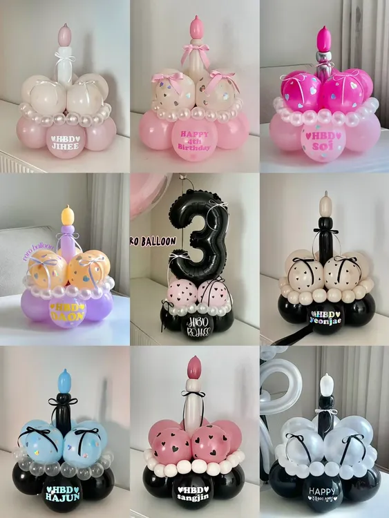 ins风生日蛋糕气球帽子装饰拍照道具派对场景布置单品
