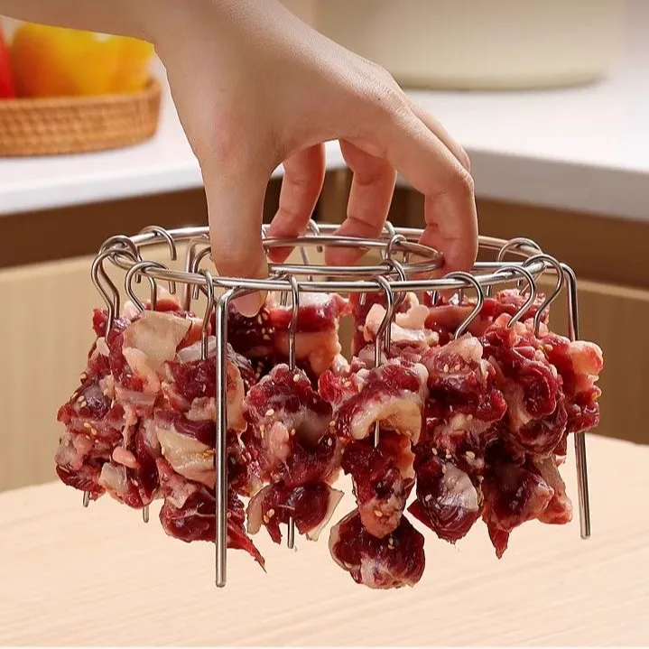 【饭饭优选】空气炸锅烤肉架不锈钢家用吊挂烤串架立式空气炸锅专用