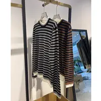 宝丫轻奢  女式时尚撞色条纹假两件拼接长袖针织打底衫上衣K439
