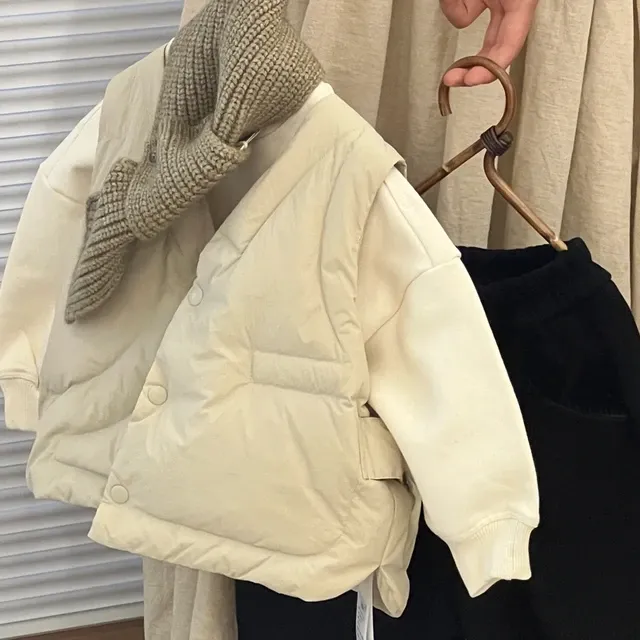 儿童秋冬马甲卫衣套2025新款森系韩版男女宝宝加绒加厚衣服