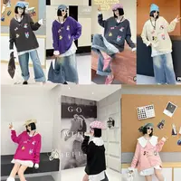 D6003新款韩版卡通宽松休闲百搭圆领长袖针织衫