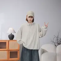 美式复古半拉链立领连帽卫衣