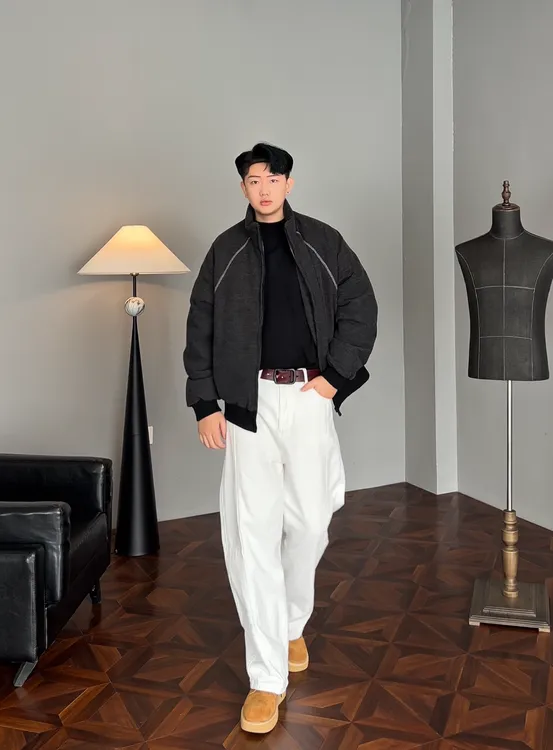 冬季新款新国标90白鸭绒外套立领百搭短宽插肩明线设计羽绒服