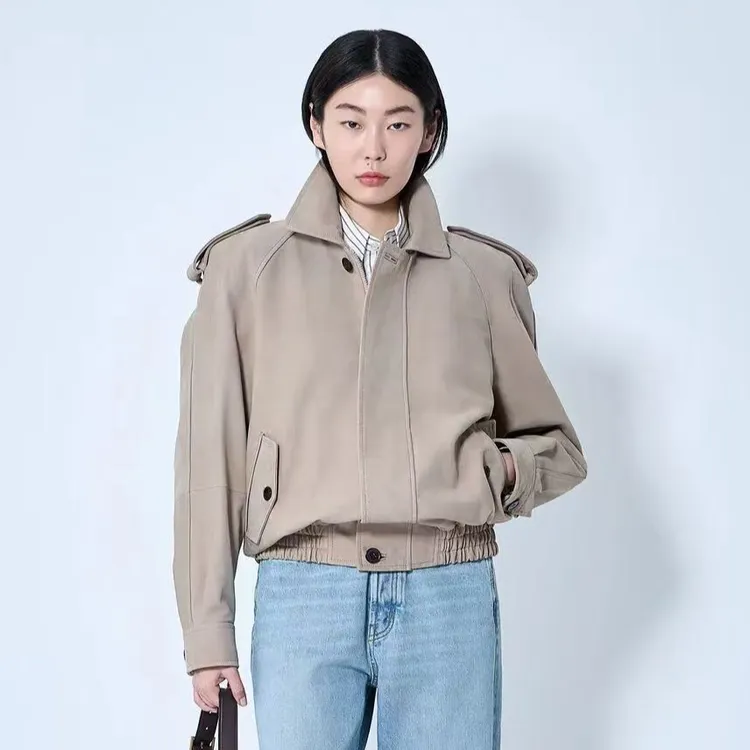 未使用 YSL/圣罗兰 磨砂皮飞行员夹克