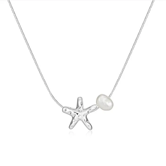 铜合金项链 珠珠星星项链轻奢不掉色锁骨链2025新款气质百搭颈链