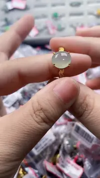 翡翠戒指银S925镶嵌13-13---6