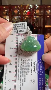 【闪购商品】翡翠颈饰18K金镶嵌H8109冰绿佛公