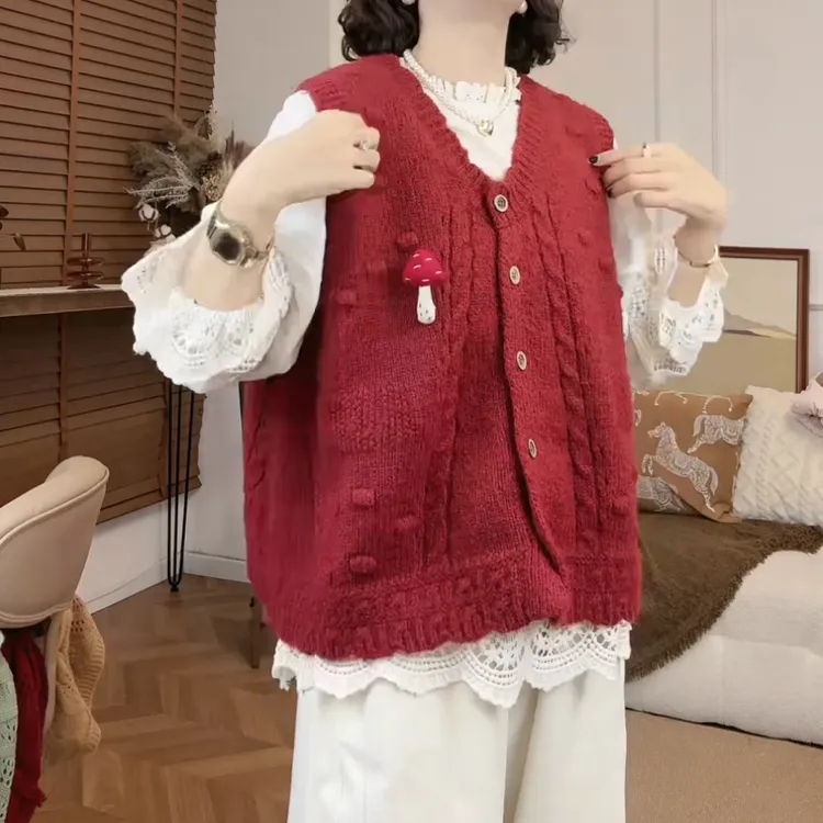 2025韩版新款设计感百搭气质A版减龄显瘦针织马夹LK2501283