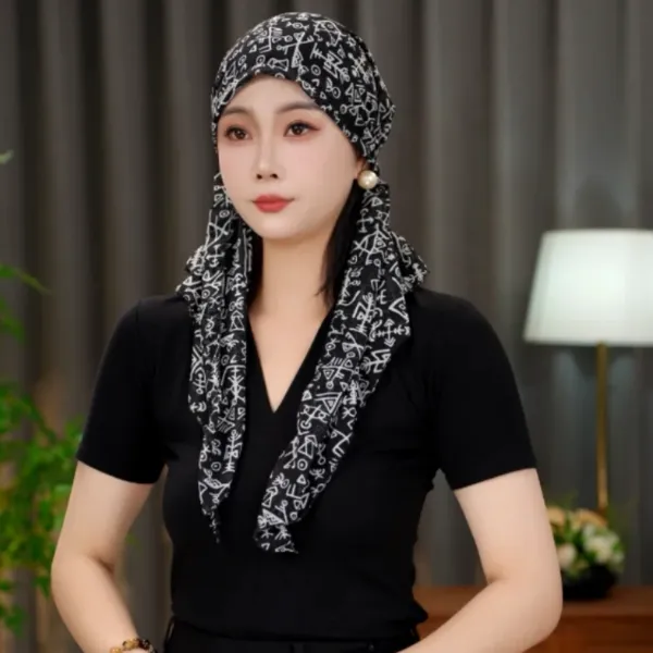 波点森系极简风包头帽民族风帽子时尚遮白发多用女士