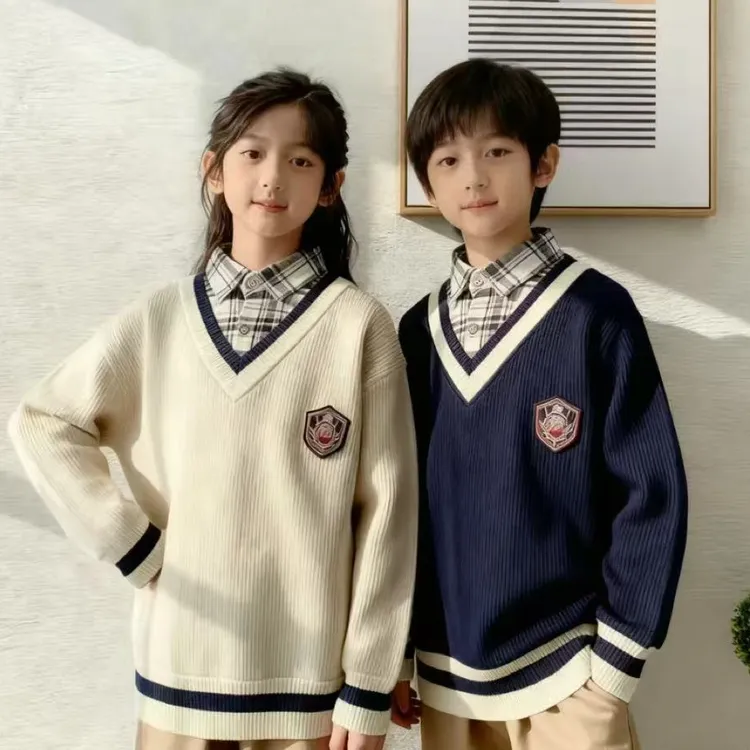 儿童2025新款春秋童装爆款学院风假两件衬衫领卫衣男宝宝秋季衣服