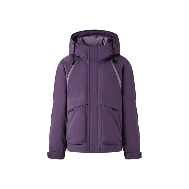 LY桔梗紫“紫气东来”冬季新款 90绒情侣派克连帽羽绒服外套FYH6830