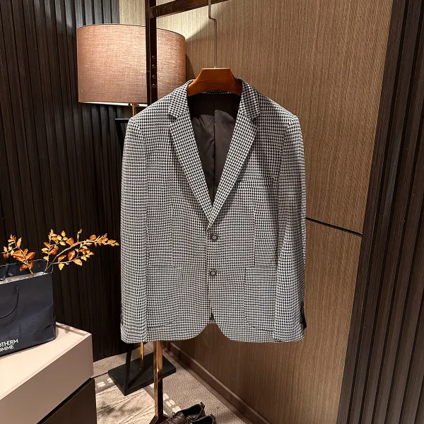 【复古英伦 千岛格】2025秋季新款男士高品质百搭修身休闲西服西装
