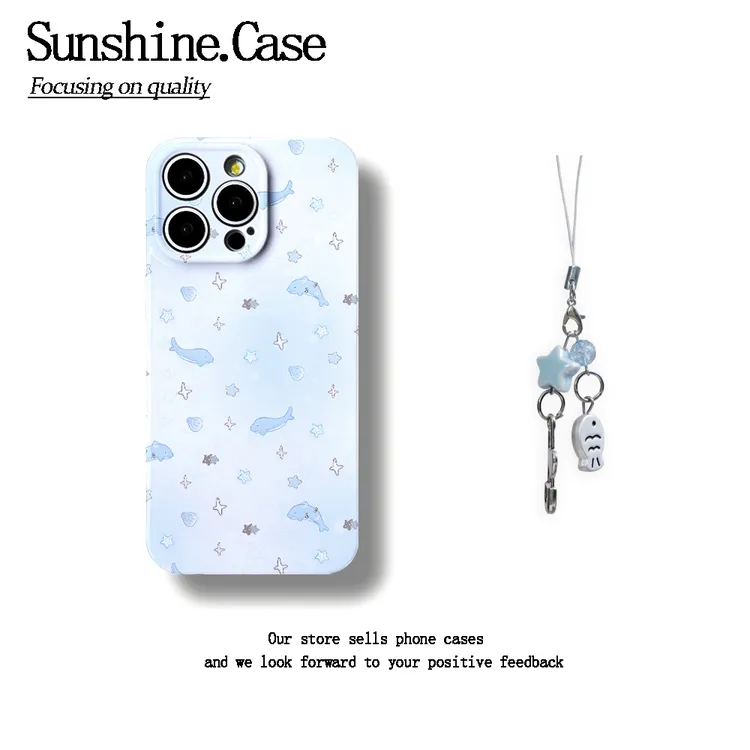 小鲸鱼菲林软壳适用苹果oppo华为vivo小米荣耀创意手机壳防摔