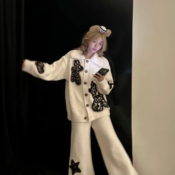 2025秋季新款百搭轻奢斑点狗加厚半边绒家居服套装女可外穿睡衣