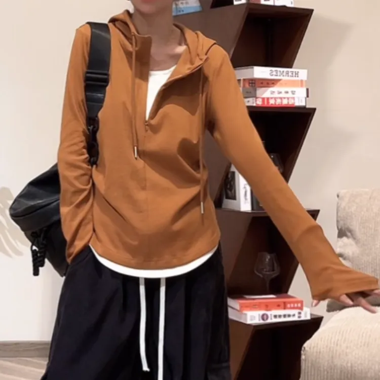 ZUOXIAOQI土豆假两件帽衫22（衣长65-69/胸围102-112）